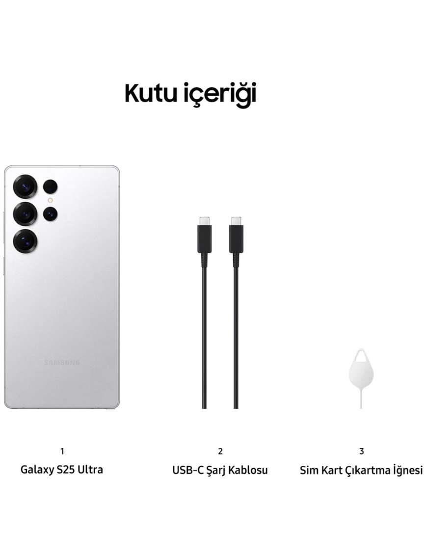 Samsung Galaxy S25 Ultra 512 GB 12 GB Ram (Samsung Türkiye Garantili) Gümüş Titanyum